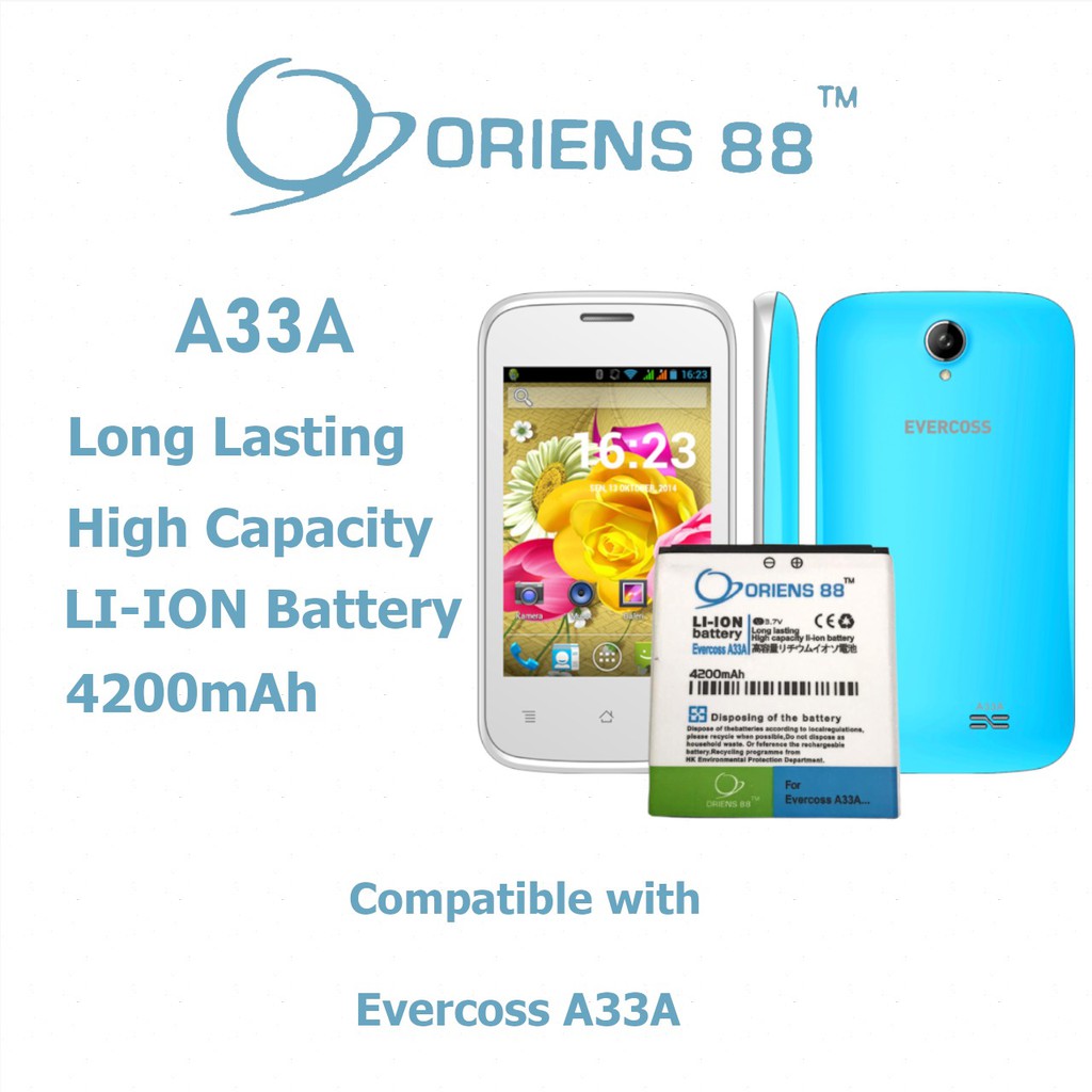 Baterai Batre Battery Double Power OR88/ Oriens88 Evercoss A33A