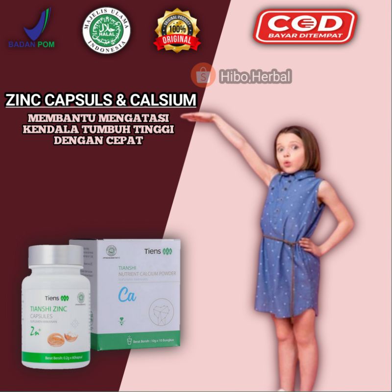 TIANSHI CALSIUM Peninggi Badan Tiens Susu Penambah Tinggi Kalsium NHCP & ZINC Capsules