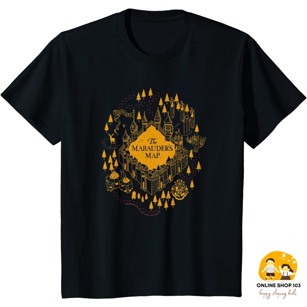 Baju Anak Harry Potter The Marauder's Map Hogwarts Logo T-Shirt Kaos Anak Pakaian anak Fashion Bayi 