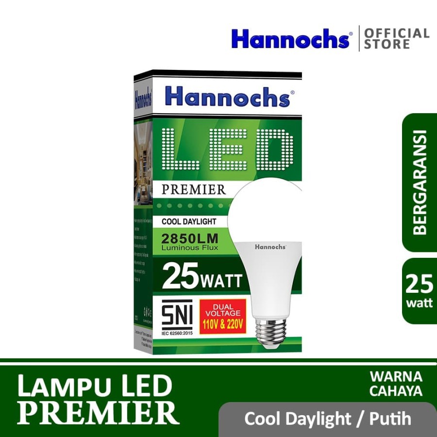 HANNOCHS PREMIER 25 WATT - Bola Lampu LED E27 25 Watt - Garansi 1 Tahun