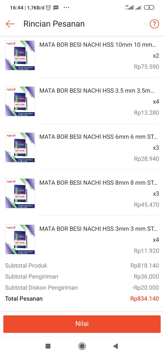 Mata Bor Besi Nachi Hss 8mm 8 Mm Straight Drills 8.0 8.0mm 8,0 8,0mm