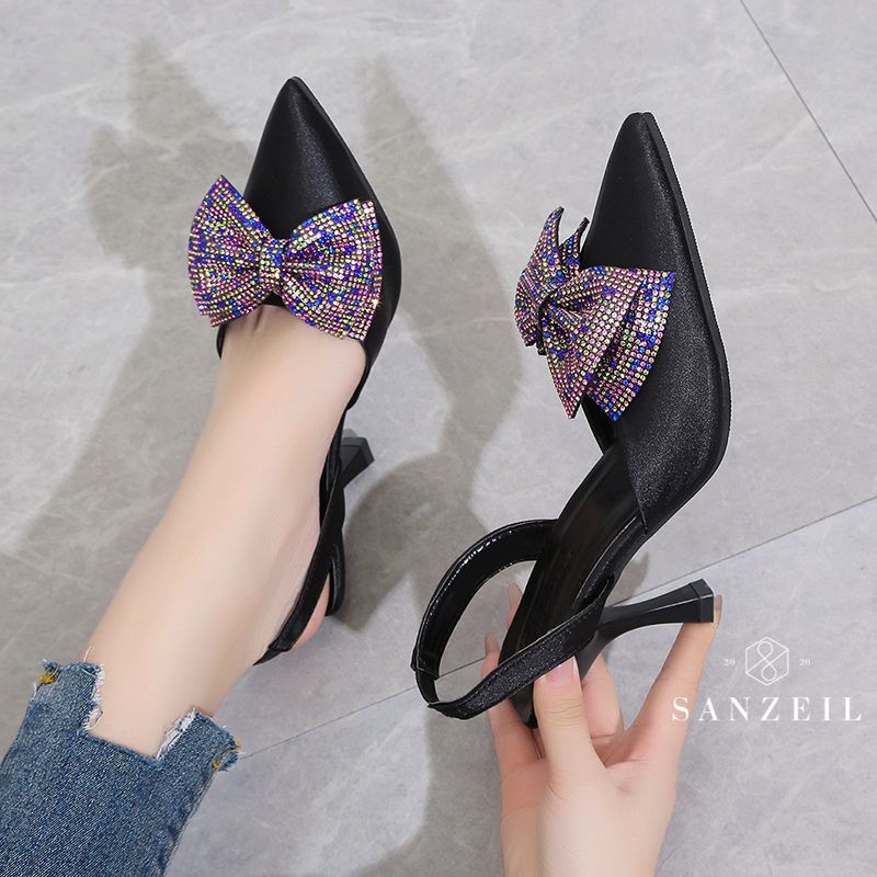 [COD] 9091 SANZEIL Ribbon Heels Elegant Kasual Wanita