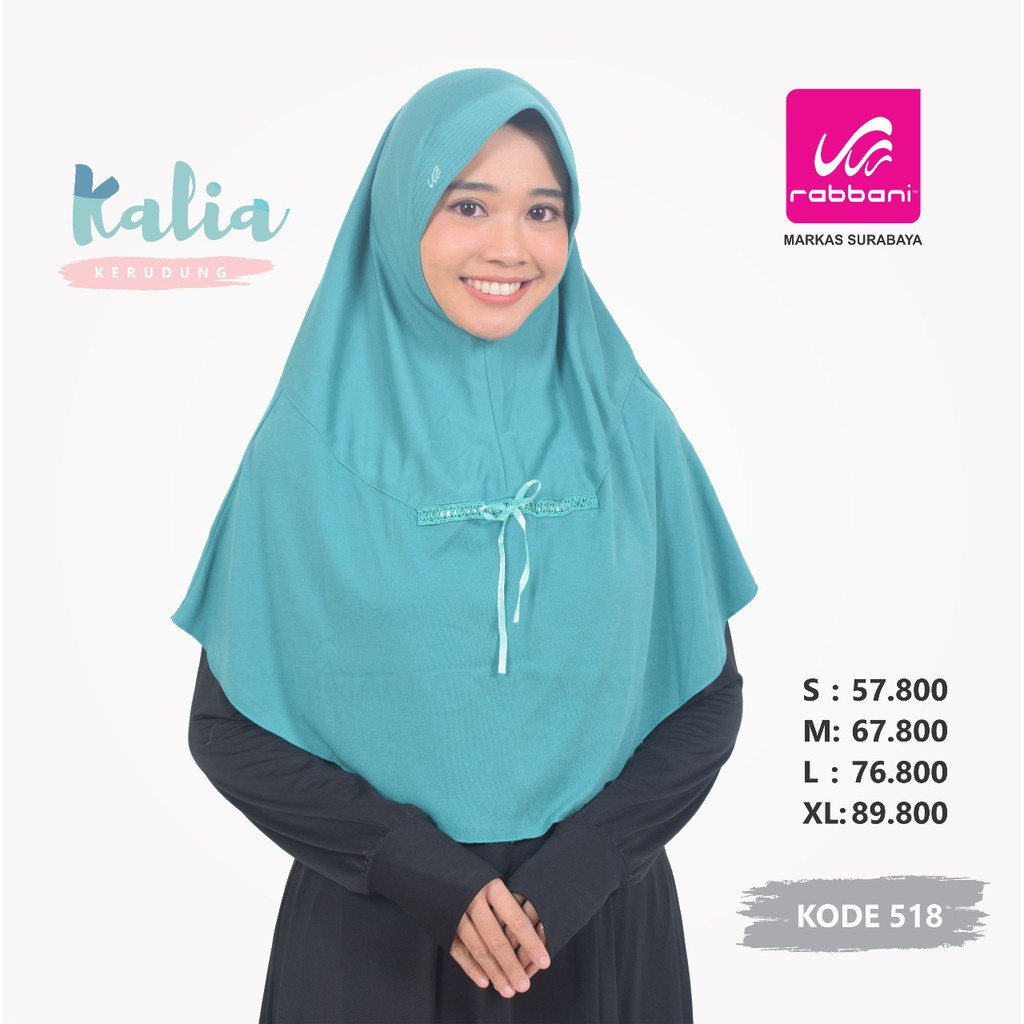 KERUDUNG SEKOLAH RABBANI KALIA - JILBAB INSTAN KALIA RABBANI-518 hijau toska