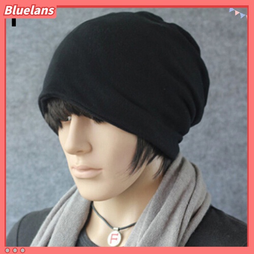 Bluelans Topi Beanie Scarf Rajut Hangat Gaya Hip Hop Untuk Pria Dan Wanita