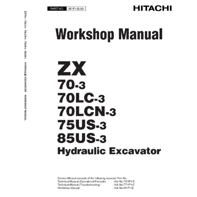 

shop manual excavator hitachi zaxis zx 70-3