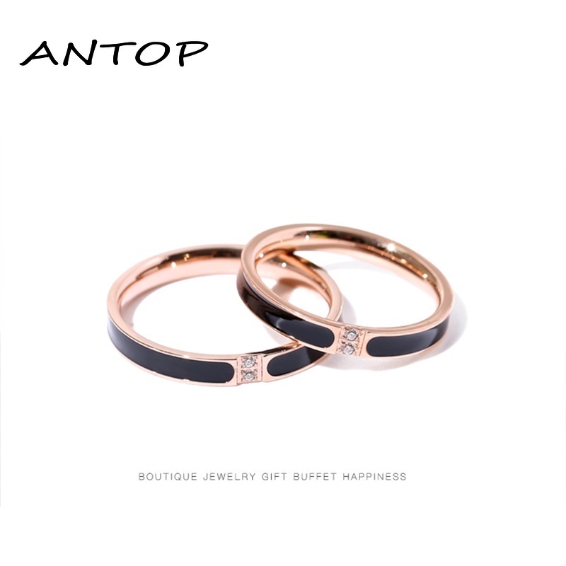 Cincin Korea perak Gaya Punk Cincin titanium Pria Wanita aesthetic keren Silver Ring Jewelry ANTOP