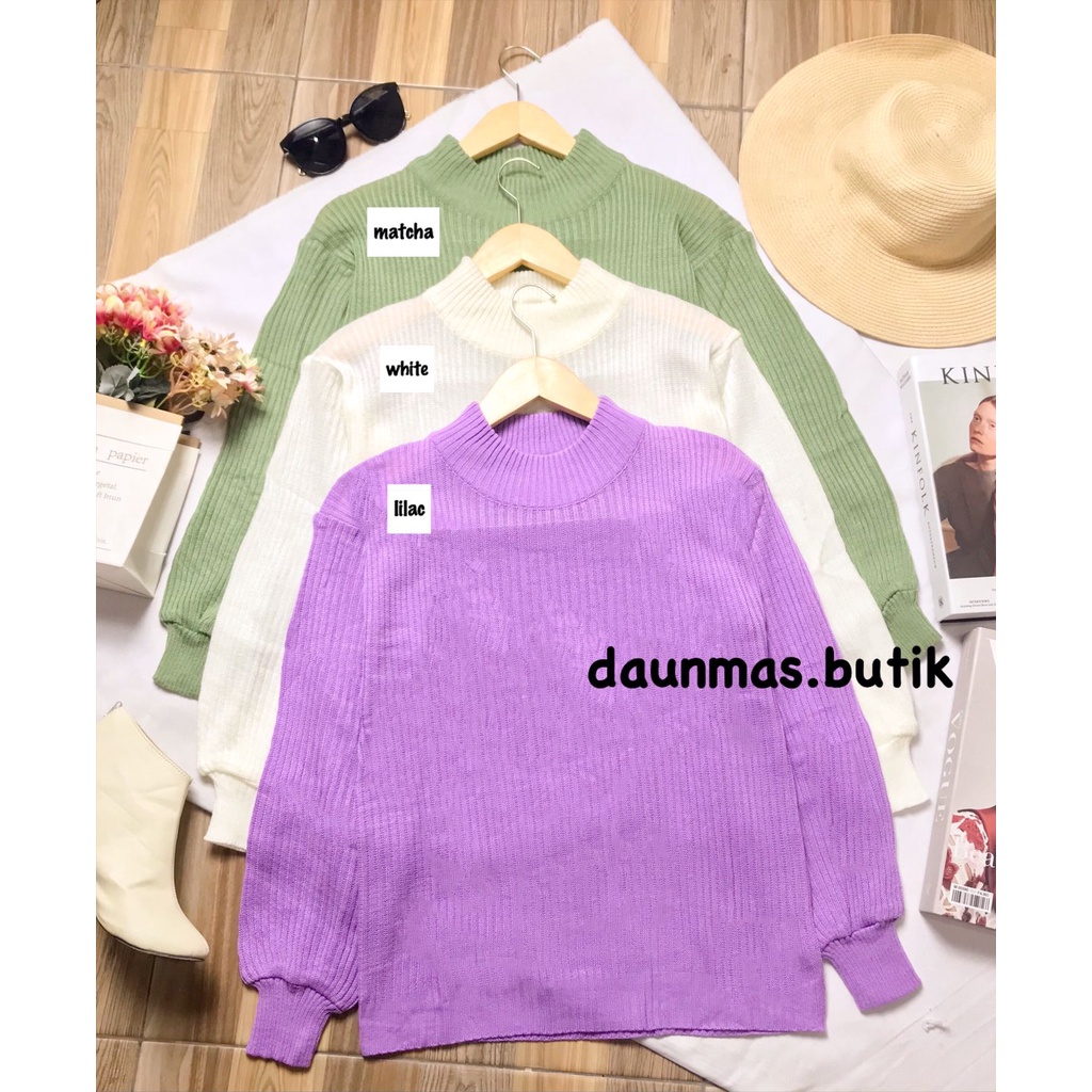 1KG MUAT 5PCS | MOLLY BALONA SWEATER RAJUT KNITWEAR PREMIUM HITS OOTD SELEBGRAM KOREAN STYLE FASHION WANITA TERKINI