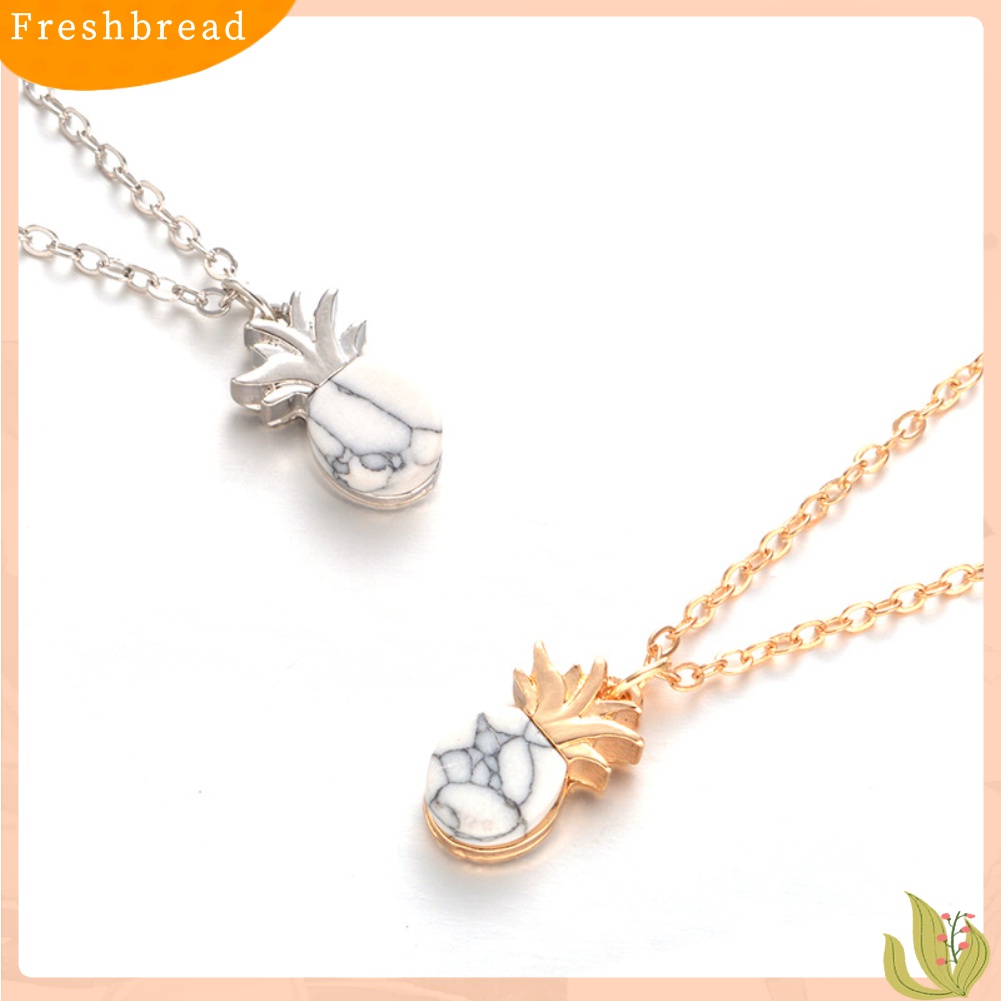 【Fresh】Fashion Cute Pineapple Alloy Stone Pendant Clavicle Chain Necklace Women Gift