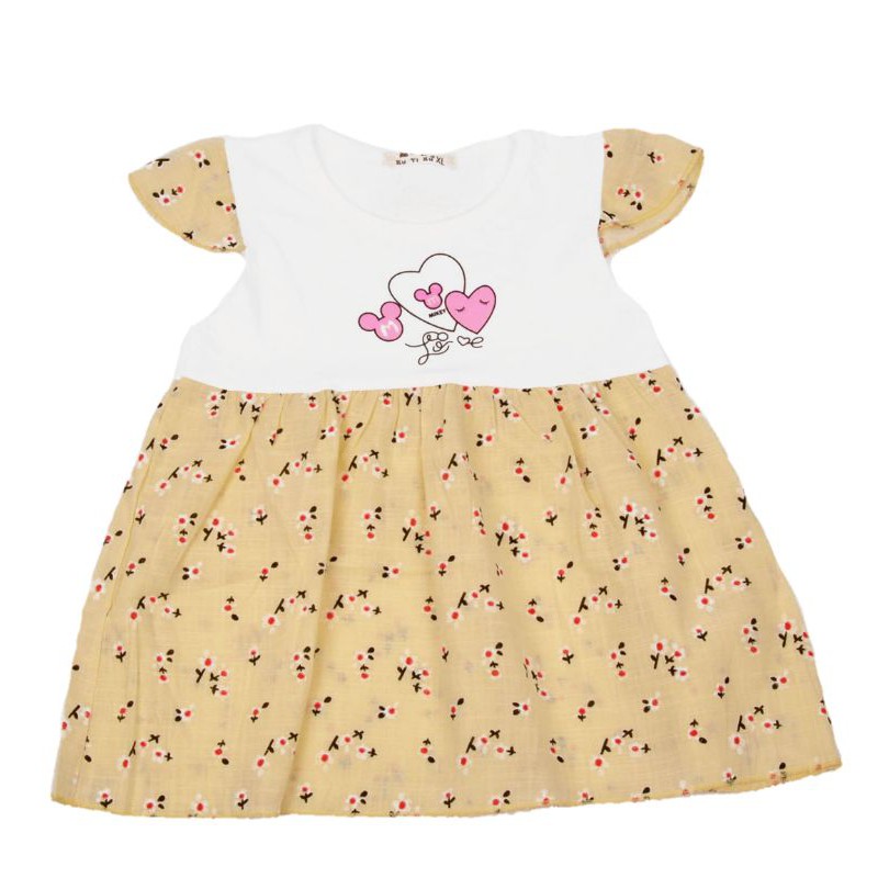 DRESS FASHION BAJU ANAK PEREMPUAN MOTIF LOVE 1-2 TAHUN NEW