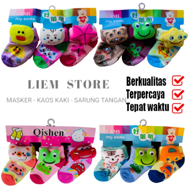 Kaos Kaki Bayi BONEKA ISI 3 PASANG / Kaos Kaki Bayi / Kaos Kaki