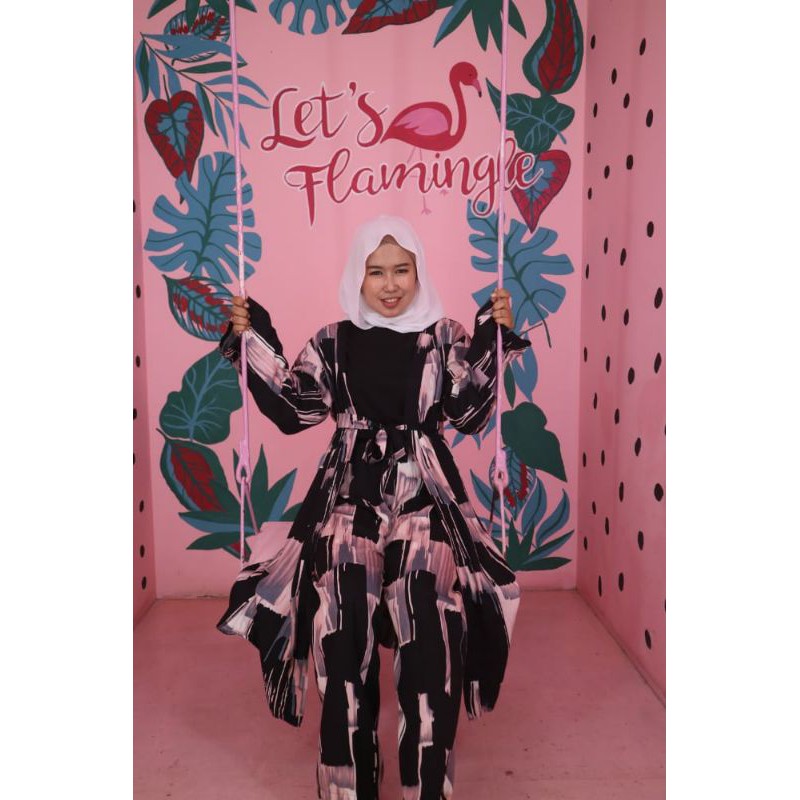 setelan Kimono big size premium / Kimono Rayon Jumbo premium Murah / Dress wanita Premium
