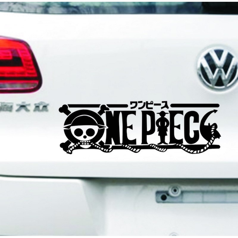 Tempelan Stiker Mobil Tulisan One Piece Reflector Kualitas Import