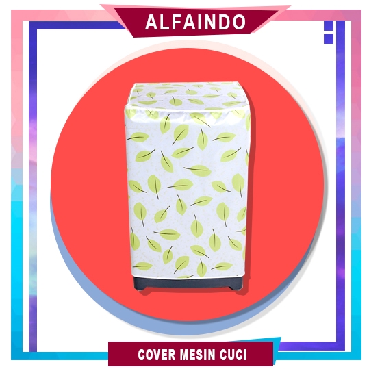 Alfaindo Cover Mesin Cuci Penutup Plastik Peva WMC004 Motif Daun