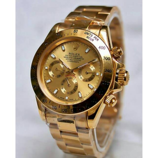 Jam tangan pria rolex daytona full gold mewah