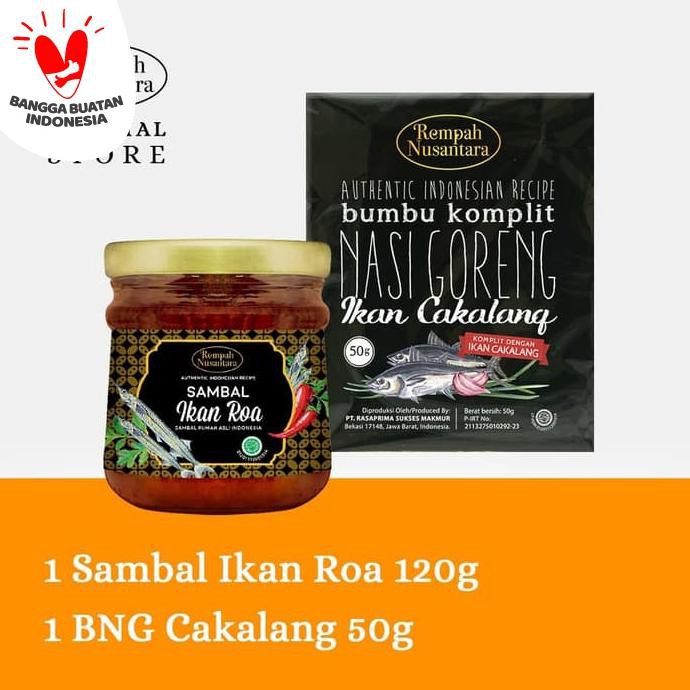 

Promo Awal tahun REMPAH NUSANTARA SAMBAL IKAN ROA 120G &BUMBU NASI GORENG CAKALANG 50G Cuci Gudang