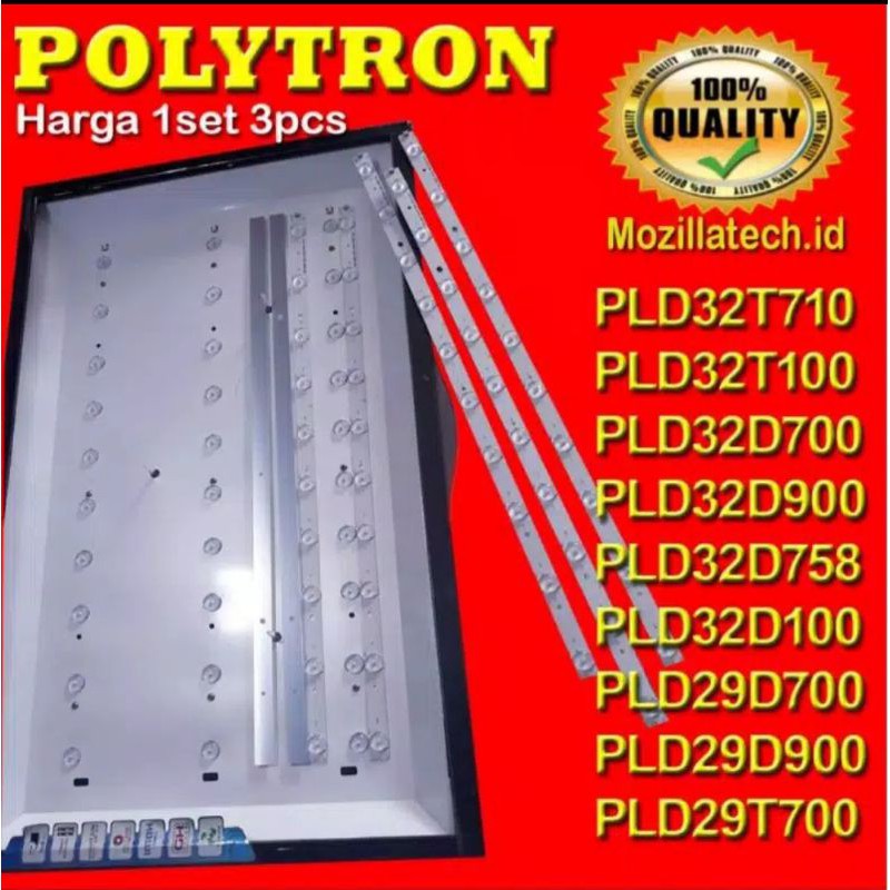 LED BACKLIGHT POLYTRON PLD32T710 PLD32T100 PLD32D700 PLD32D900 PLD32D758 PLD32D100 3V 10 LED KANCING