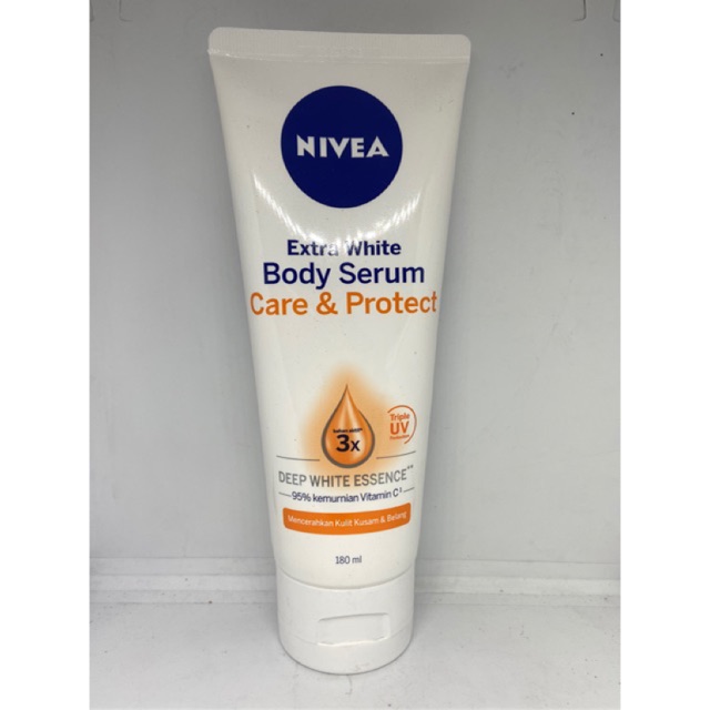 (cb) NIVEA EXTRA BRIGHT CARE AND PROTECT 180 ML - BODY SERUM PENCERAH KULIT