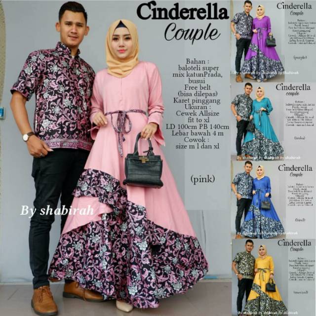 TERMURAH!!! BATIK COUPLE CINDERELLA SET GAMIS  Shopee 