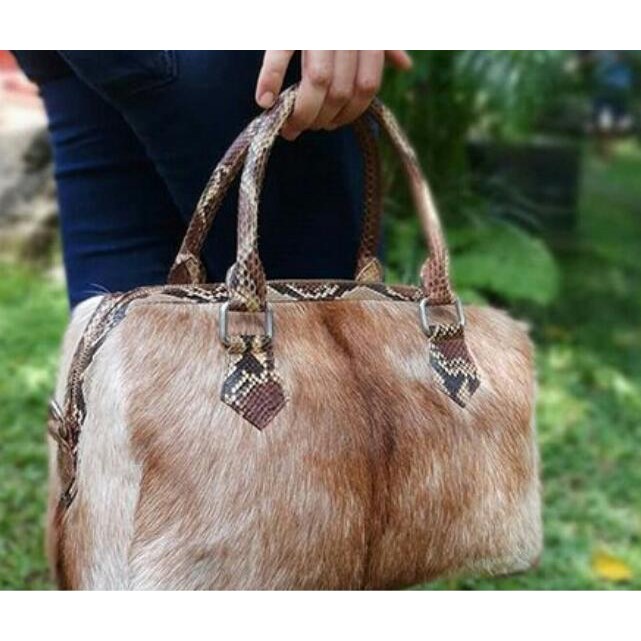 FREE ONGKIR KULIT ASLI Tas Speedy Natalie Bulu Kambing mix Kulit Ular Phyton shoulder bag hand bag