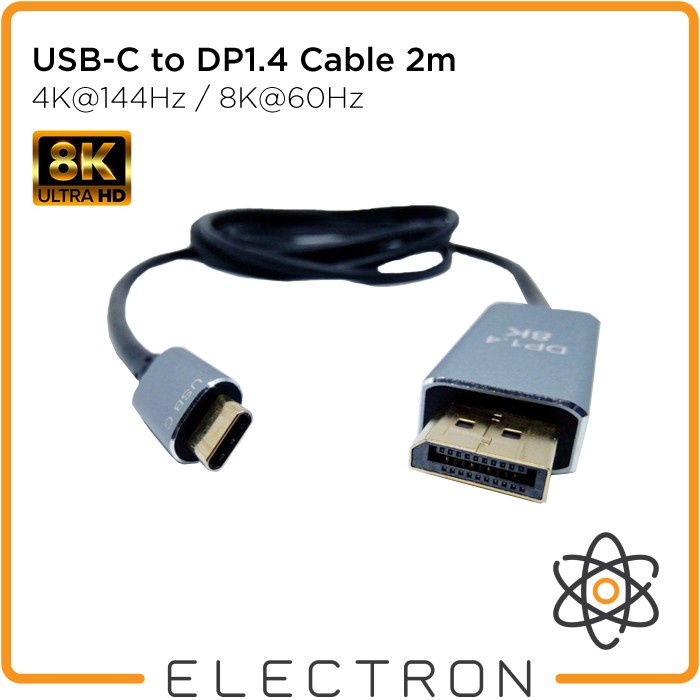 USB-C to DP1.4 Cable 2m DisplayPort 1.4 Thunderbolt 3 4K@144