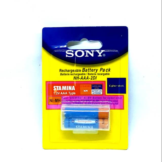 Batre Cas Sony Stamina A3 AAA 750mAh bisa dicas Ulang Baterai Charger NIMH