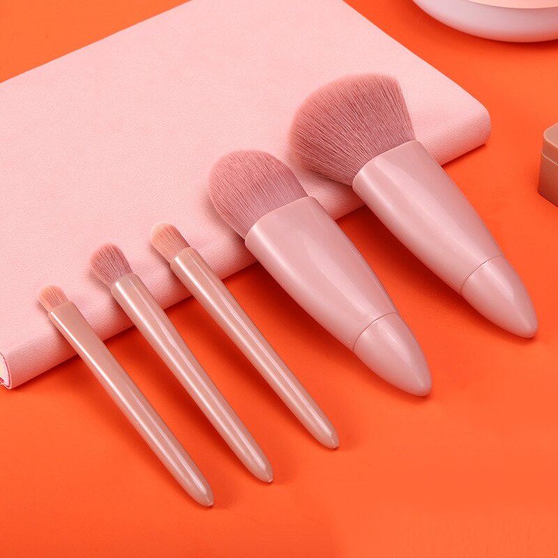 Make Up Brush Set Kuas Make Up Kuas Make Up Portable Cermin Set Foundation Alat Kecantikan