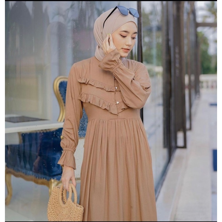 (MGA) GAMIS SOFIYA OVERSIZE RUFFLE DAILY BUSUI DRESS WOLFIS