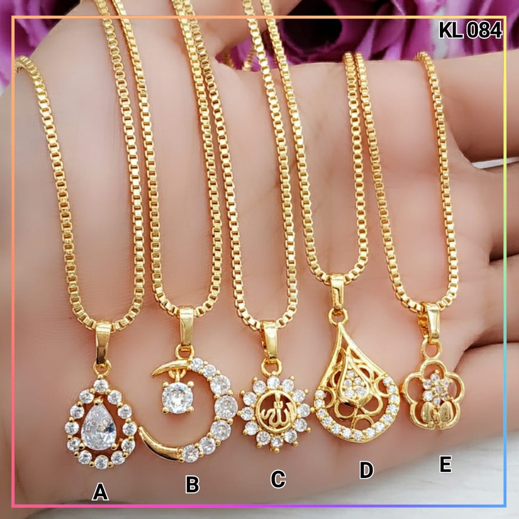 Kalung xuping kalung dewasa itali liontin bulan elegan perhiasan wanita lapis emas gold KL 084