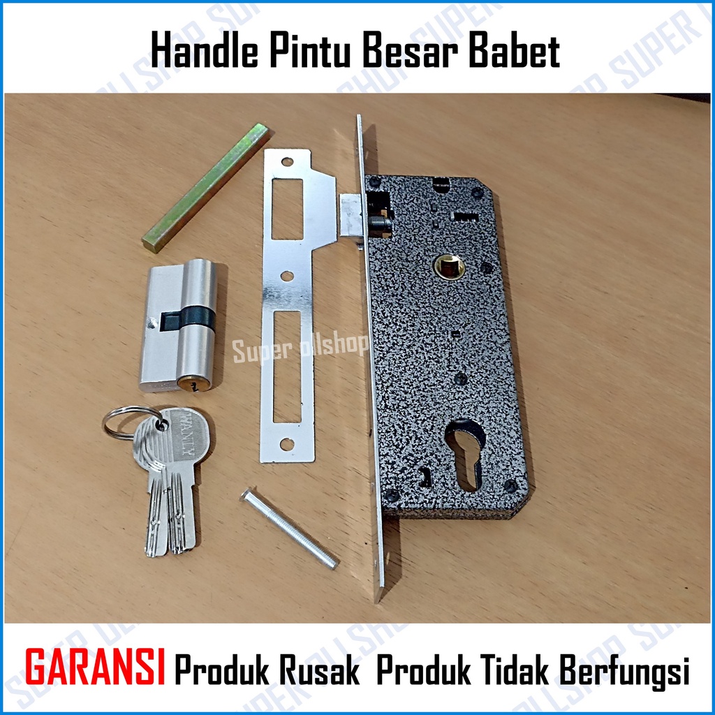 Handle Kunci Pintu Rumah BESAR Gagang Bulat Silinder Kumplit Set 25 cm l Gagang Handle Pintu Rumah Babet