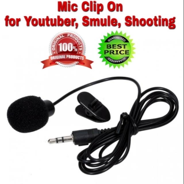 Clip on Mic Microphone 3.5 mm with clip for youtuber