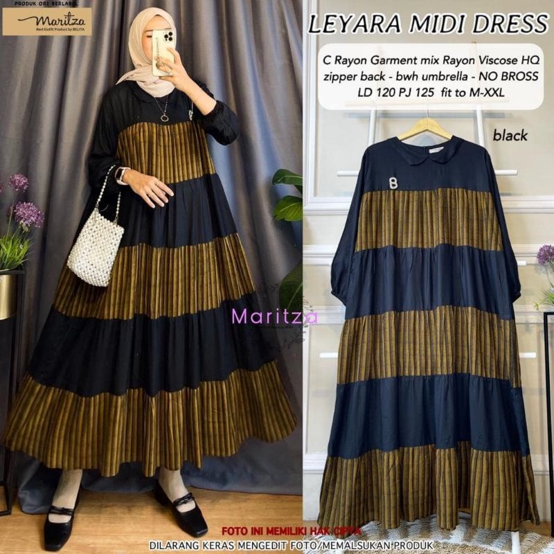 gamis maxy leyara midi dress levara midi dress mauren