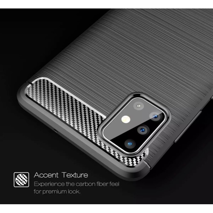 CASE CARBON SAMSUNG A71 casing hp silikon softcase case premium carbon cover