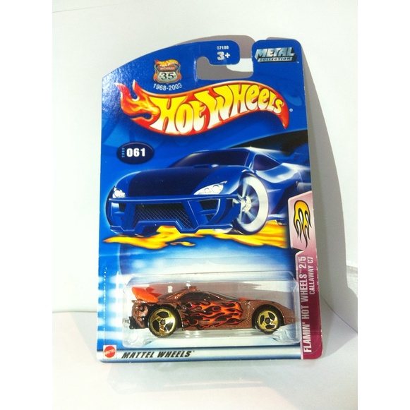 Hot Wheels. 2003 Flamin Hot Wheels Series - 2. Callaway C7. Orange Interior Thailand by MATTEL 2003