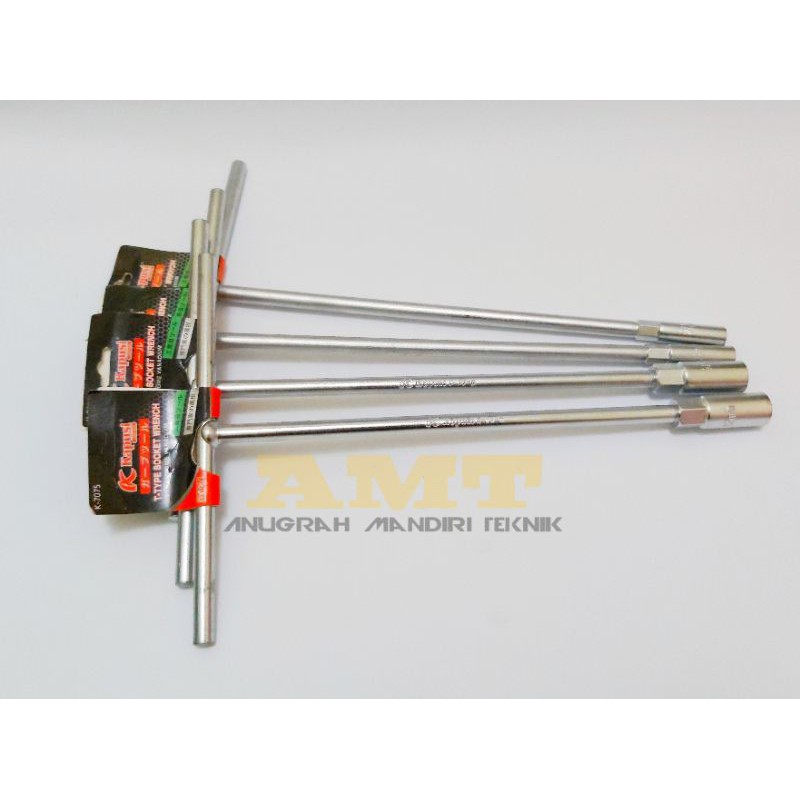 KAPUSI Kunci T / Kunci Sock T 8mm, 10mm, 11mm, 12mm, 13mm, 14mm Crome Vanadium