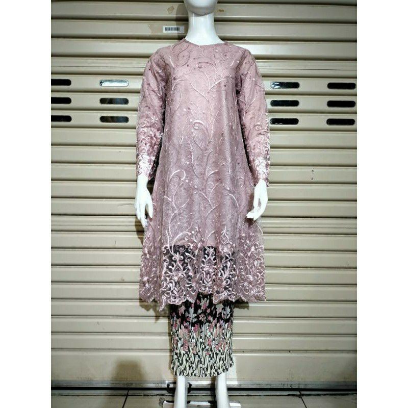 NEW KEBAYA TILLE JUMBO SAMAPAI 5L /KEBAYA TUNIK TILLE/KEBAYA MODERN-Dusty