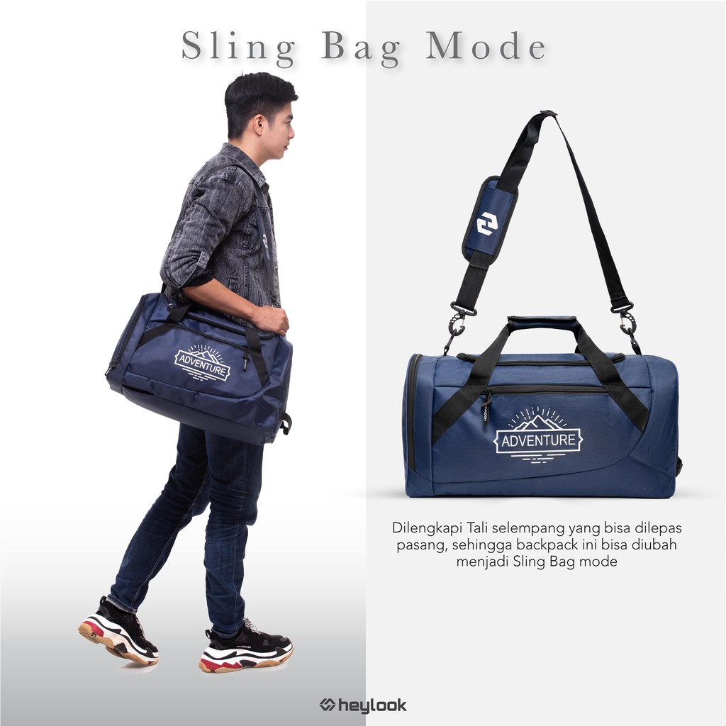 HEYLOOK Project - Travelbag Pria Travel Bag ADVENTURE Tas Gym Tas Fitness Tas Futsal Tas Pulang Kampung