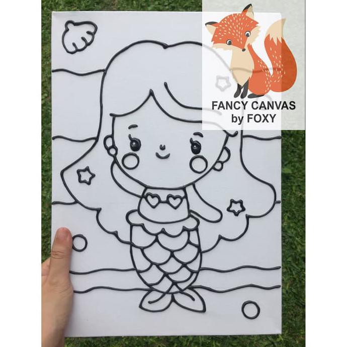 

Kualitas Terbaik] Kanvas / Canvas Lukis Timbul Anak Gambar - Mermaid/Putri Duyung Simple