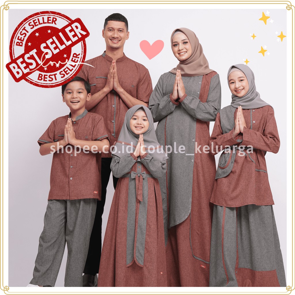 Baju Gamis Couple Sarimbit  Pasangan Keluarga  Muslim 