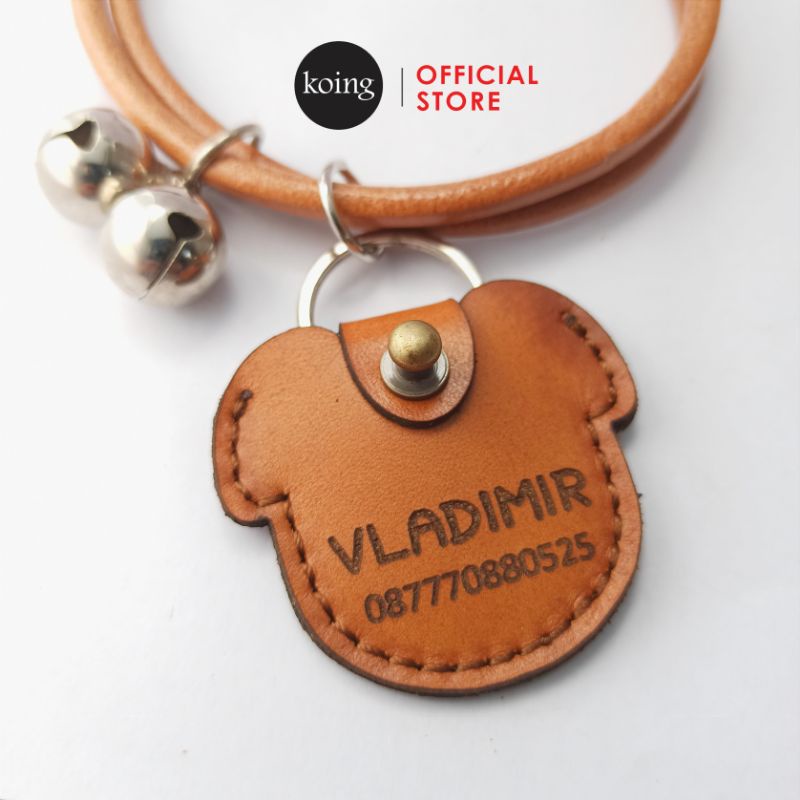 KALUNG KUCING ANJING TAG CASING AIRTAG KULIT ASLI FREE CUSTOM