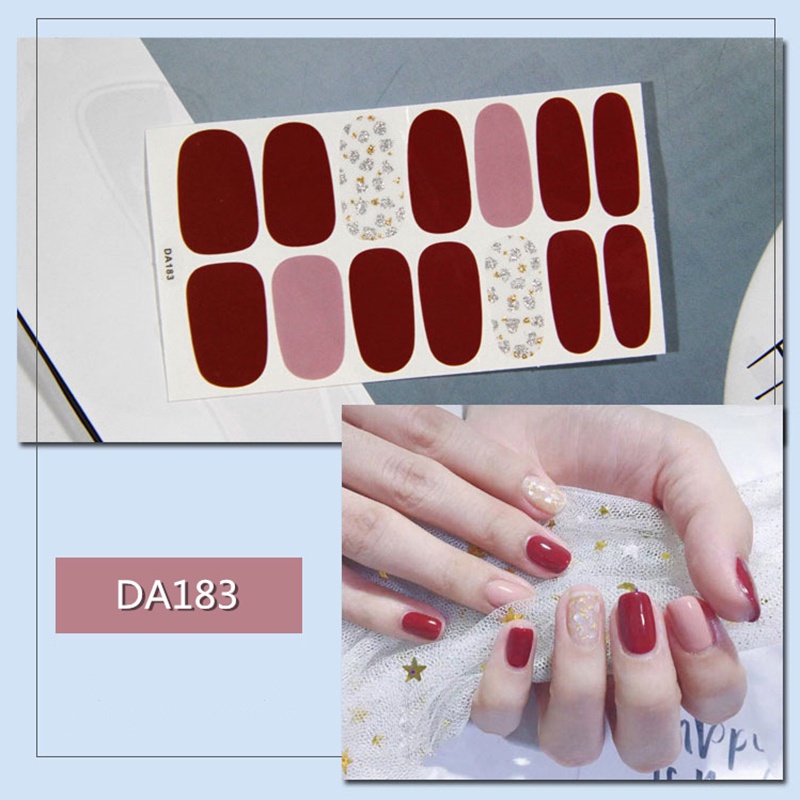 Da181-200 Lembar / Lembar Stiker Kuku Palsu 3d Bronzing Untuk Nail Art Diy
