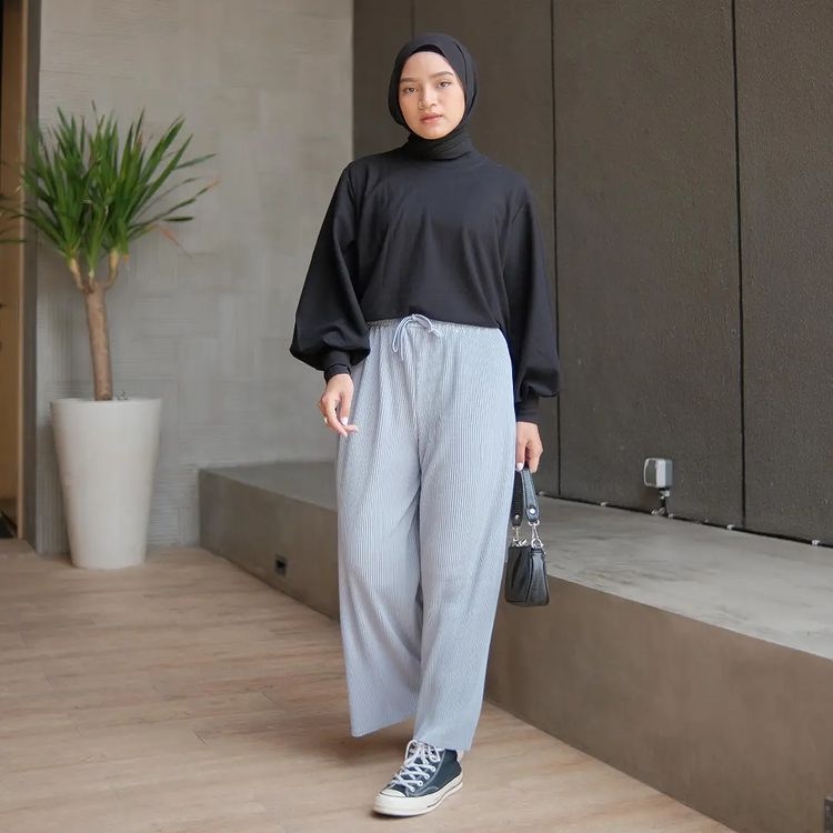 Celana Pants bawahan panjang  plisket halus
