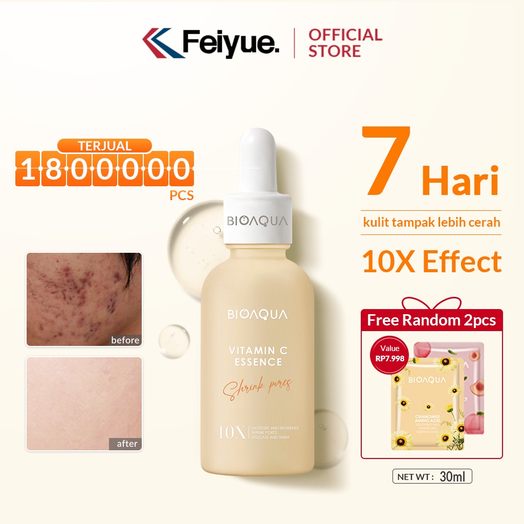 【BPOM】Feiyue BIOAQUA pemutih wajah wonder essence serum Vitamin C
Anti-acne Whitening acne anti-aging Moisturizing Moisturizing Shrinking
pores Centella sensitive muscle problems skin Facial Care Essence
Hydrating Anti-aging melembabkan serum 30ml