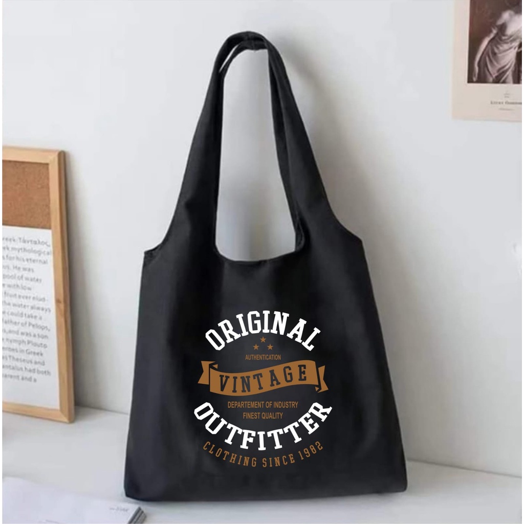 [PAKAI PEREKAT] TOTEBAG WANITA KOREAN STYLE TOTEBAG KANVAS AESTHETIC TOTEBAG VINTAGE