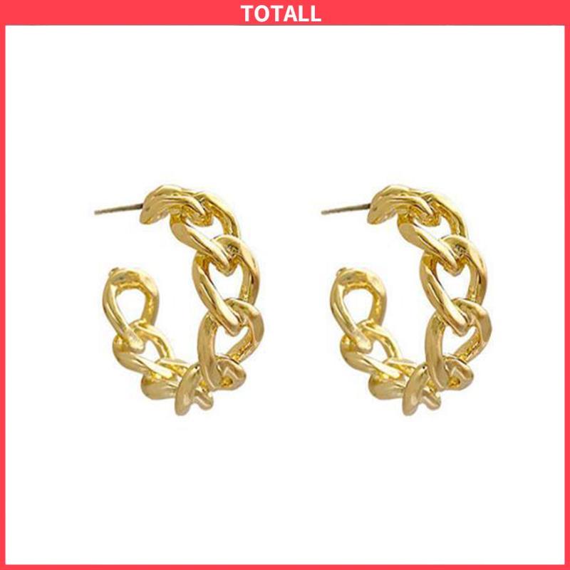 COD Anting-Anting Retro Fashion Logam Berongga Rantai Stud Earrings Premium Sense Earring-Totall