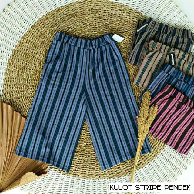 [PAKET GROSIR] Celana Kulot Crepe Panjang two Tone / Dua warna - KULOT SALUR/STRIPE/NORWAY/ PELANGI