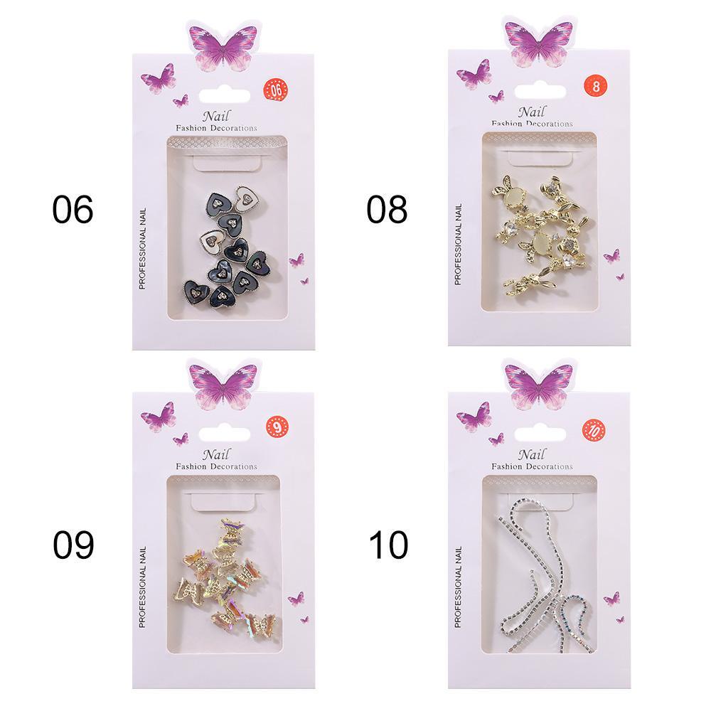 R-flower 1tas Dekorasi Nail Art Rantai Busur Logam Alloy Butterfly