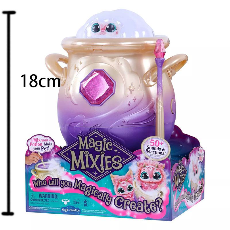 Magic Mixies Magical Misting Cauldron with Interactive 8 inch Pink Plush Toy