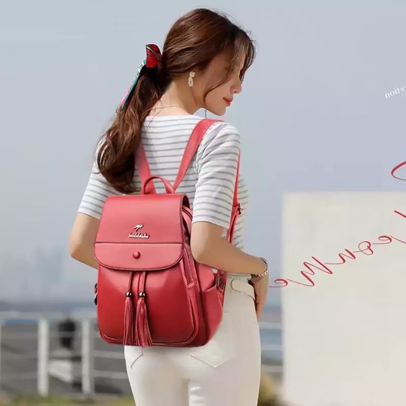 Tas Ransel Wanita Terbaru RUMBAI KANGU Fashionable Sintetis Leather