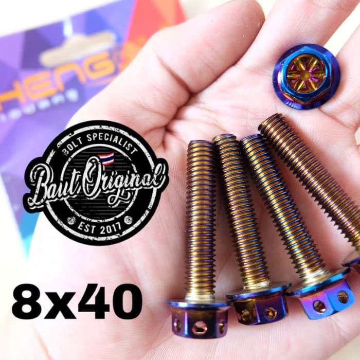 baut probolt 8x40 flower blue drat 12 panjang 4cm original heng