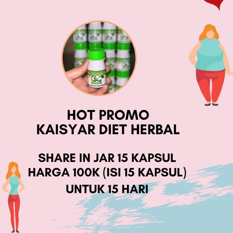 JAMU DIET HERBAL KAISYAR SHARE IN JAR 15kapsul (Free Gift) BPOM :TR213358271